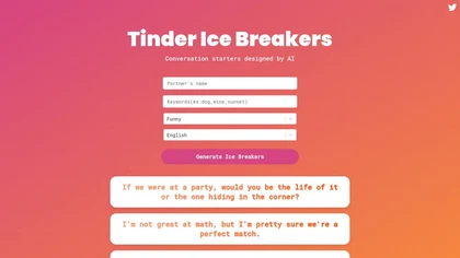 Tinder Ice Breakers